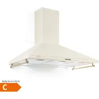 Klarstein Victoria 90 Dunstabzugshaube 90cm Retro-Design 644,5m3/h 2 LED-Lampen Creme