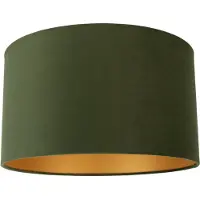 QAZQA Samt Lampenschirm Grün 35/35/20 mit goldener Innenseite