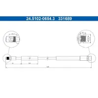 Ate Bremsschlauch 24.5102-0654.3