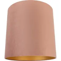 QAZQA Samt Lampenschirm Rosa 40/40/40 mit goldener Innenseite