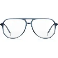 HUGO BOSS Brillenfassung aus blauem Acetat mit röhrenförmigen Bügeln Grösse ONESI