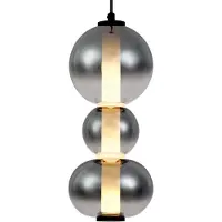 QAZQA Art Deco Hängeleuchte Schwarz mit Rauch und Klarglas 3 Flammig inkl LED Lizzy