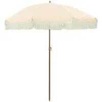 vidaXL Strandparasol Gelb und Weiß 160 x 160 x 196 cm