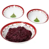 MamboCat 3tlg Weihnachtstraum Servierschalen Set 650ml 1L & 1,3L Porzellan Schüssel