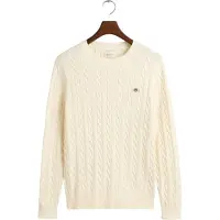 Gant Pullover Cotton Cabel C-Neck Herren Cream-XXL
