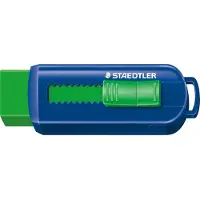 Staedtler 525 PS1 S PVC-Free Eraser with Sliding Plastic Sleeves - Assorted Colours (Pack of 12)