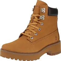 Timberland Schnürboots "CARNABY COOL MID LACE UP BOOT", Damen, Gr. 40, Polyester, braun (wheat), Leder, Schuhe Schnürboots, Winterstiefel, Schnürstiefel, Winterschuhe