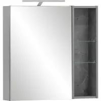 Schildmeyer Spiegelschrank »Alessio«, BxHxT: 71,6 x 74,6 x 16 cm, platingraufarben, LED 770 lm