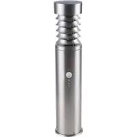Heitronic Sockelleuchte "Saturn" E27 1 Stk. Stand-Poller-Außenlampe,360-Lichtaustritt,Edelstahl, +Bewegungsmelder