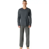 Schiesser Pyjama Herren Baumwolle grau, 58 740563-0003-00580