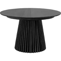 Ebuy24 Tokyo Esstisch inkl. 2 Zusatzplatten ø120x120-160-200cm schwarz Eiche Furnier.