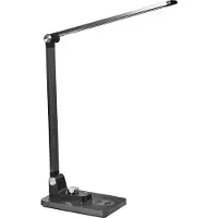 Beliani Schreibtischlampe schwarz Aluminium Kunststoff 3 Temperaturmodi stufenloser Dimmer kabelloses Ladegerät modern Home Office