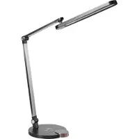Beliani Schreibtischlampe schwarz synthetisches Material 3 Temperaturmodi stufenloser Dimmer kabelloses Ladegerät verstellbarer Schirm modern Home Office