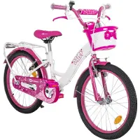 Actionbikes Motors Actionbikes Kinderfahrrad Daisy 20 Zoll | Kinder Fahrrad - V-Brake Bremsen - Kettenschutz - Fahrradständer - Korb - Mädchenfahrrad - 6-9 Jahre - Pink