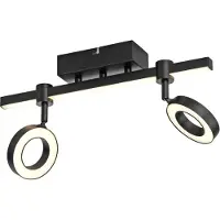 JUST LIGHT LED-Deckenlampe LOLAsmart Bileda, 2-fl., schwarz