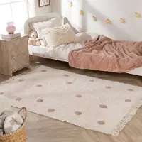 Little Olly Teppich Kinderzimmer - Lou Dots Taupe 140x200cm
