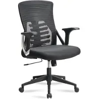 KADIMA DESIGN Ergonomischer Bürostuhl mit Mesh-Netzrücken | Atmungsaktiver Drehstuhl fürs Home-Office | Schreibtischstuhl mit 4-facher Lordosenstütze | Schwarzer Bürodrehstuhl -