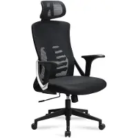 KADIMA DESIGN Ergonomischer Bürodrehstuhl mit Mesh-Bezug | Schreibtischstuhl mit Lordosenstütze & Kopfstütze | Drehstuhl XL für 8h Büroarbeit | Modern & Höhenverstellbar | Schwarz | ASTRA von