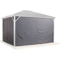 Sojag , Vorhang-Set passend zu Verona 10x10, dunkelgrau, Polyester