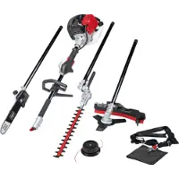 Scheppach Benzin MFH5200-4P | 1,8 PS | 4in1 Multitool | Rasentrimmer, Heckenschere, Hochentaster, 250mm Schwert/Kette, schwenkbar | Schnellwechsler