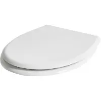 Beliani WC-Sitz Weiß Glänzend Duroplast 46x37 cm O-Form Oval Lochabstand 16 cm mit Kindersitz Schnellverschluss Absenkautomatik WC-Brille mit Deckel