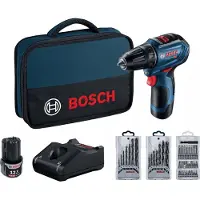 Bosch Bohrschrauber 12V 30/17Nm 2X2,0Ah Brushless + Zubehör 39 Elem. Gsr 12V-30