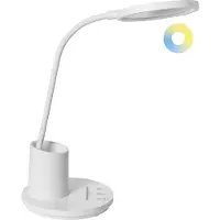 Beliani LED-Schreibtischlampe Weiß Dimmbar Verstellbarer Arm 3 Farbtemperaturmodi Modern Büro Homeoffice Schreibtischleuchte Arbeitsleuchte