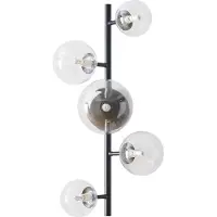 Lux.pro Wandleuchte 'Makkor' 5-flammig Metall und Glas 62 x 35 x 24 cm Schwarz