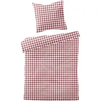 TRAUMSCHLAF Feinbiber Bettwäsche Landhaus Karo 200x200 cm + 2x 80x80 cm