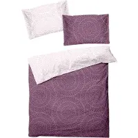 TRAUMSCHLAF Feinbiber Bettwäsche Kreise lila 160x210 cm + 65x100 cm