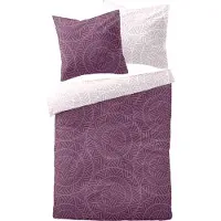 TRAUMSCHLAF Feinbiber Bettwäsche Kreise lila 200x220 cm + 2x 80x80 cm