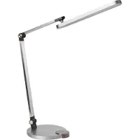 Beliani Schreibtischlampe grau synthetisches Material 3 Temperaturmodi stufenloser Dimmer kabelloses Ladegerät verstellbarer Schirm modern Home Office