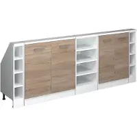 Vicco Dachschrägenschrank-Set Rion, 5er Set, Sonoma/Weiß/Weiß