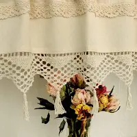 Famanu Vorhang mit Quasten Vintage Beige - 25 x 120 cm