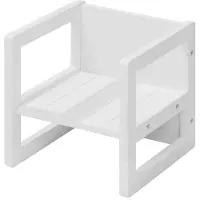 Roba Kindertischhocker, drehbarer Hocker im Landhausstil, Weiß, 30,0 x 30,0 x 30,0 cm
