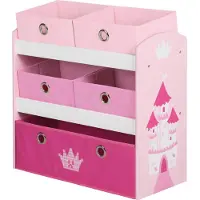 Roba Kinderregal "Krone, rosa/pink", Baby, Gr. B/H/T: 64cm x 67cm x 30cm, offene Fächer, rosa, MDF, Regale Kinderregal, inklusive 5 Stoffboxen in 2 Größen
