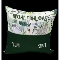 Hergo OUTDOOR-Kissen,Wohlfühloase, bedruckt mit 3 Taschen zum Befüllen