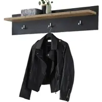 Furn.Design Garderobenpaneel Kastanie und grau Fresco, Flur Wandgarderobe, 107 x 23 cm | Gr.: onesize