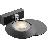 Pure Oculis LED-Wandlampe schwarz, 30cm Eisen/Glas, 2-flg. - , Oculis, dimmbar, Schwarz, für Schlafzimmer, Metall, Modern
