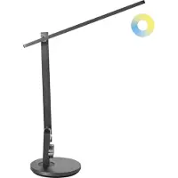 Beliani LED-Schreibtischlampe Grau Dimmbar Verstellbarer Arm 3 Farbtemperaturmodi Modern Büro Homeoffice Schreibtischleuchte Arbeitsleuchte
