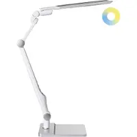Beliani LED-Schreibtischlampe Silber Dimmbar Verstellbarer Arm 3 Farbtemperaturmodi Modern Büro Homeoffice Schreibtischleuchte Arbeitsleuchte