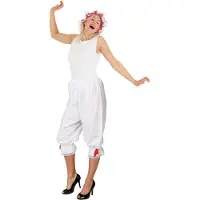 Orlob Damen Pyjamahosen mit Rüschen, weiss
