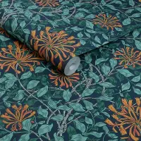 William Morris Vliestapete "Honeysuckle Tidewater" Motiv glatt Design Tapeten