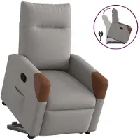vidaXL Relaxsessel mit Aufstehhilfe Taupe Stoff