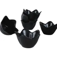 Hermia | Set mit 6 Schalen Crown Schwarz Keramik 11.8x11.8x7.5 cm | NADUVI