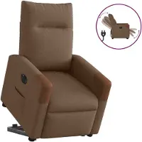 vidaXL Relaxsessel mit Aufstehhilfe Elektrisch Braun Stoff