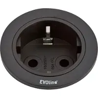 Evoline One Einbausteckdose Gehäuse / Zierring schwarz