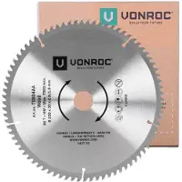 Vonroc Sägeblatt 80Z – Ø 250 x 30 x 2,8/1,8mm | Für Tischkreissäge TS504AC, TS505AC und universelle Passform