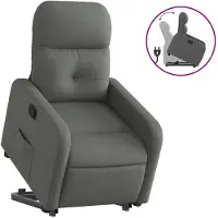 vidaXL Relaxsessel mit Aufstehhilfe Dunkelgrau Stoff