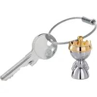 Troika LITTLE QUEEN Schlüsselanhänger Königin mit goldener Krone, glänzend grau/gold